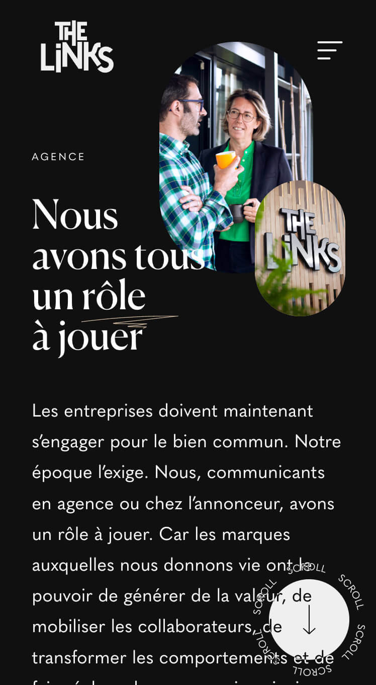 Aperçu du site thelinks.fr en version mobile